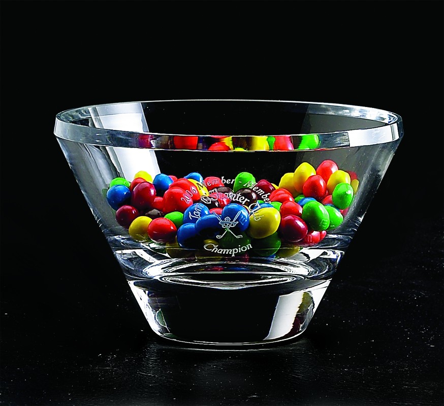 Etched crystal bowl - 10" dia.