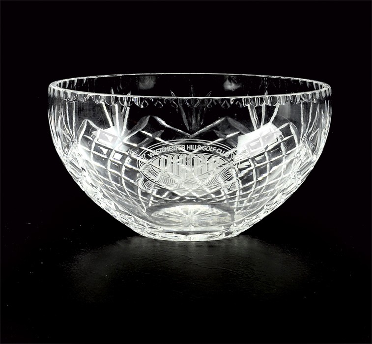 Etched full lead cut crystal bowl - Multiple Sizes Available