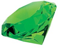 Etched green optic crystal paperweight in satin lined gift box-3 1/4" dia.