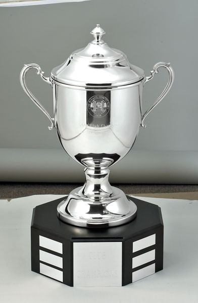 Fine pewter covered trophy cup(without base) 18" ht.