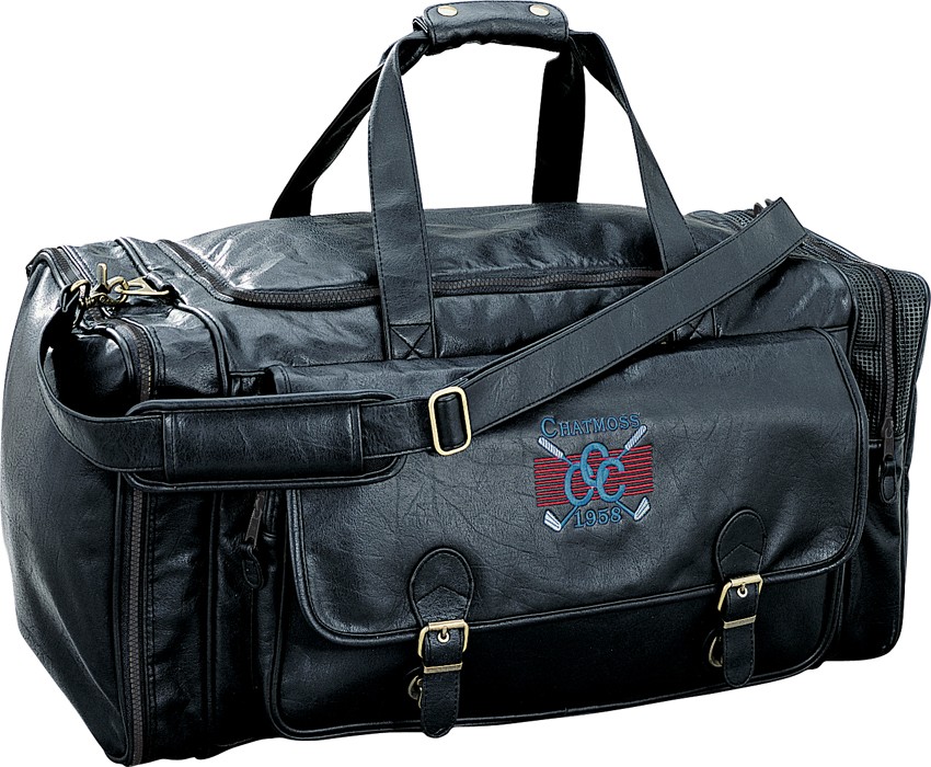 Black leather-like large club bag