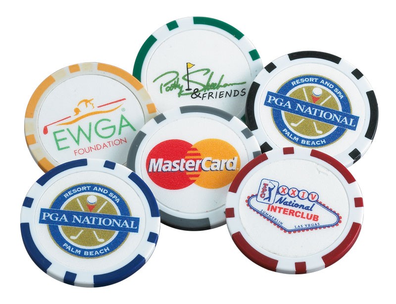 Custom full color marker/poker chip with logo on front & back