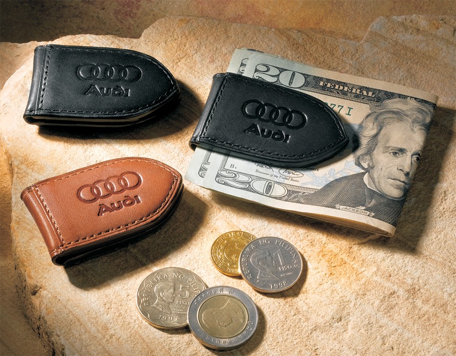 Leather magnetic money clip