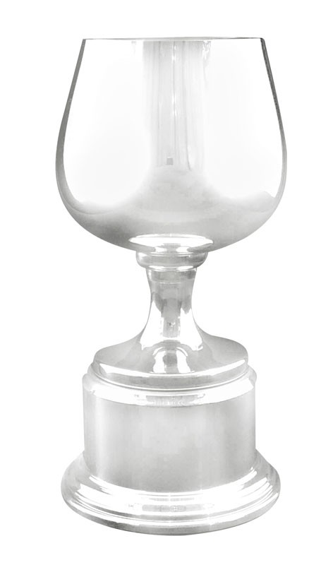 Pewter cup on pewter base - 11 3/4" ht.