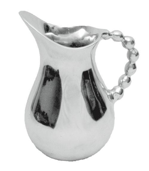 Aluminum pitcher with bead trim - 10" ht.