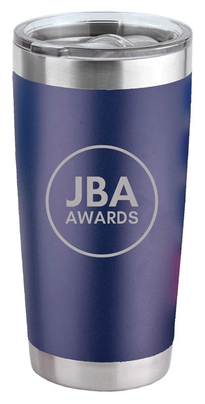 Stainless steel 20 oz. powder coated insulated tumbler with lasered imprint