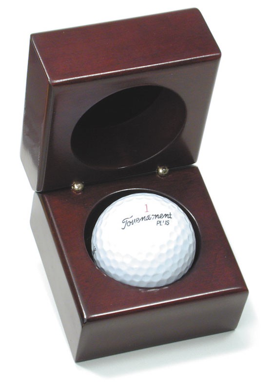 Cherry wood hole-in-one box (ball not included) 2 3/4" w. x 2 1/2" ht.