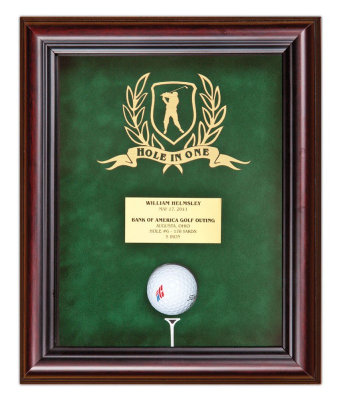 Walnut hole-in-one shadow box - 8" x 10"