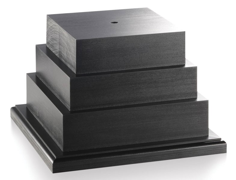 Black perpetual wood base - 6" top x 6 1/4" ht.