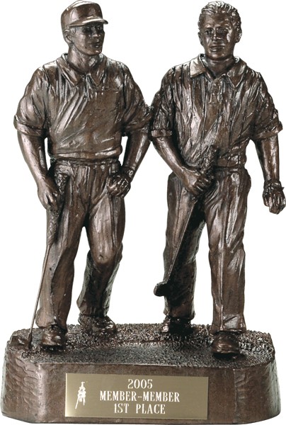 Antique bronze partners sculpture - 8 1/2"