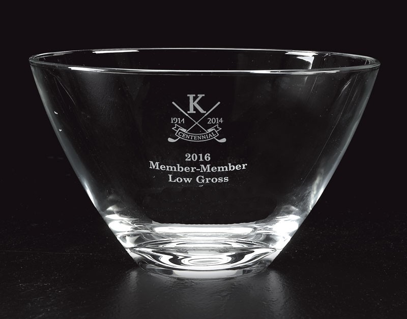 Etched European glass bowl - 5 1/2" dia.
