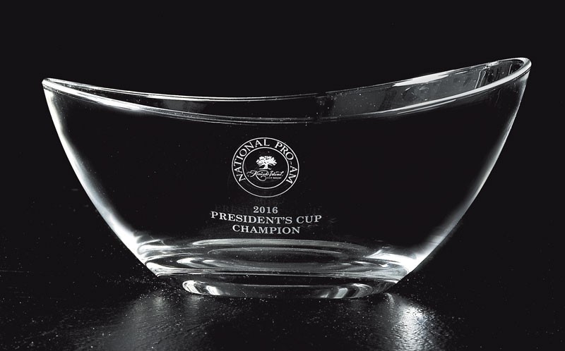 Etched European glass bowl - 9 1/2" dia.