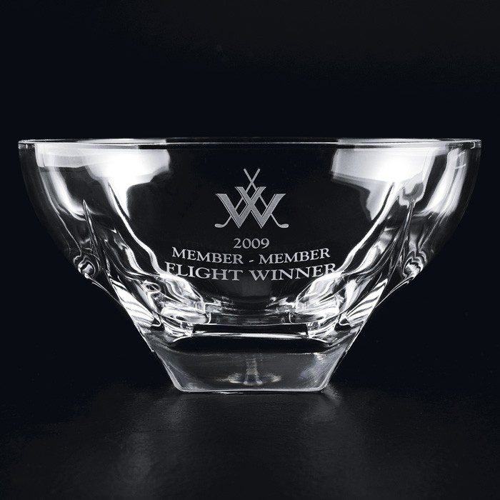 Etched lead crystal bowl