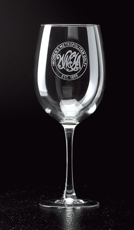 Boxed set of 2 etched wine glasses - 19 oz. - 9" ht.