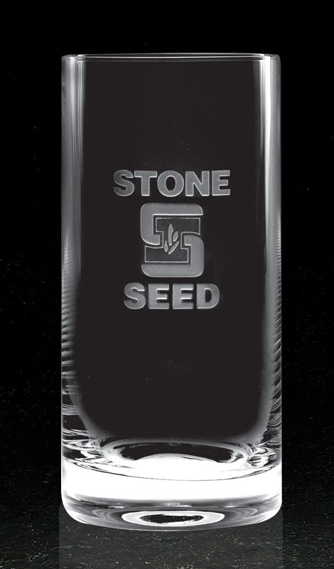 Boxed set of 2 etched highball glasses - 12 oz. - 5 1/2" ht.