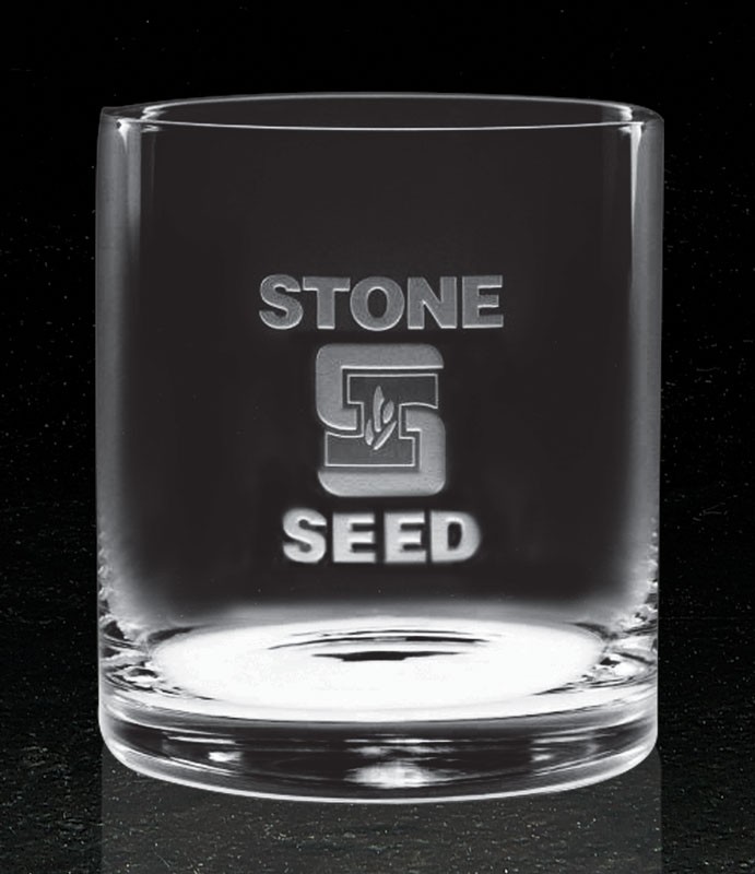 Boxed set of 4 etched DOF glasses - 13 1/2 oz. - 4" ht.
