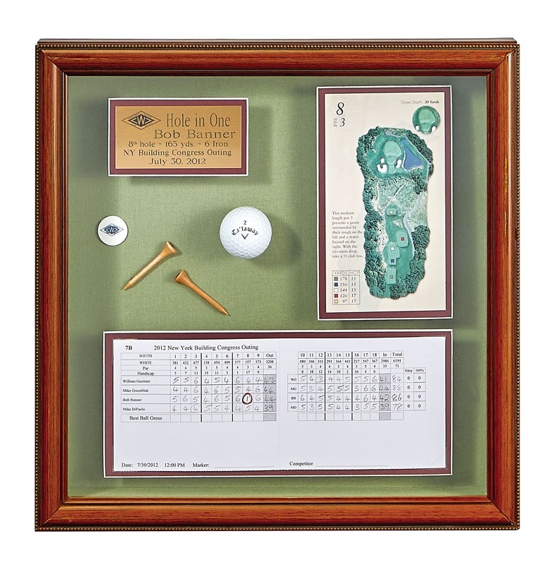 Hole-in-one shadow box - approx. 12" x 15"