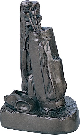 Antique bronze finished golf bag sculpture-8" ht.