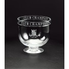 Etched crystal bowl with wraparound type - 6 3/4" d. x 7" h.