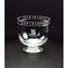 Etched crystal bowl with wraparound type - 7 3/4" d. x 8" h.