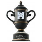 Charcoal ceramic trophy cup with custom logo & copy - 10" ht.