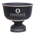 Black & white ceramic bowl with custom logo - 9 1/2” ht. x 8 1/2” dia.