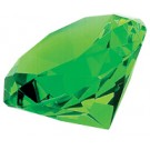 Etched green optic crystal paperweight in satin lined gift box-3 1/4" dia.