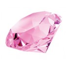 Etched pink optic crystal paperweight in satin lined gift box - 3 1/4" dia.