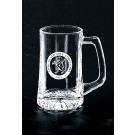 Set of 4 etched beer mugs- 5 1/2" ht. (Minimum 6 sets)