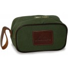 Utility kit in 18 oz. canvas with leather trim - 10 1/2" x 6"