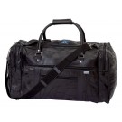 Embroidered patched leather duffel bag - 21” x 11 1/4"