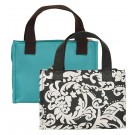 Microfiber insulated zippered lunch bag - 9 3/4” w. x 8” ht.