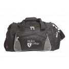 600 Denier ripstop polyester duffel bag with 2 zippered side pockets & shoe pockets - 24" l. x 13 3/4" w.