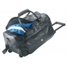 Heather gray 600 denier polycanvas duffel bag with 2 zippered side pockets
