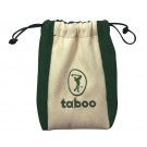 Embroidered microsuede drawstring valuables bag - 5 1/2" x 7"