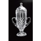 Etched lead cut crystal trophy cup & lid - Multiple Sizes Available