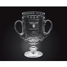 Etched full lead diamond cut crystal trophy cup - Multiple Sizes Available