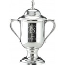 Fine pewter trophy cup & lid - 8 1/2"