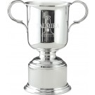 Fine pewter trophy cup on pewter base - 10 3/4" ht.