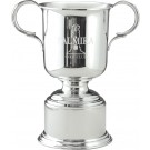 Fine pewter trophy cup on pewter base - 12" ht.