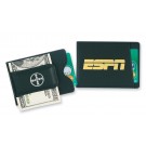 Magnetic leather money clip with 2 credit card pockets