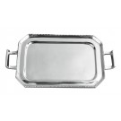 Aluminum rectangular beaded tray - food & oven safe - 15 1/2" x 10 1/2"