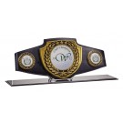 Black leather adjustable champion’s belt with heavy duty snaps - 52" long-adjusts to 36"