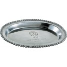 Aluminum beaded oval tray -food & oven safe- 18 1/2" w.