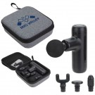 5000 mAh massage gun with 4 massage heads in a zippered case