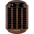 Walnut hole-in-one plaque with 40 engraving plates