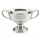 Pewter trophy bowl with handles - 7" ht. x 12" w.