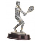 Silver & gold resin male tennis sculpture - 10" ht.