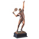 Copper tone male tennis sculpture - 19" ht.