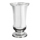 Nickel plated trophy cup with beading on top rim - 10” ht.